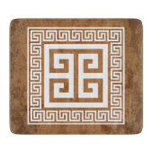 Grieks Sleutelpatroon Wit Ontwerp Snijplank (Voorkant)