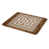 Grieks Sleutelpatroon Wit Ontwerp Snijplank (Hoek)