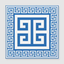 Grieks sleutelpatroon Witte en Blauwe Magnetische