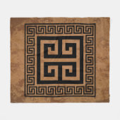 Grieks sleutelpatroon zwart ontwerp fleece deken (Voorkant (Horizontaal))