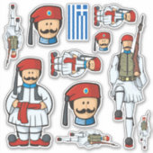 Grieks Tsolias Sticker Set (Voorkant)