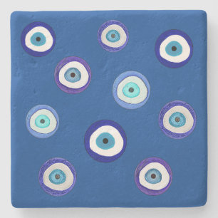 Grieks, uniek ontwerp, kunst, boze ogen stenen onderzetter