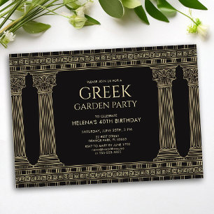 Grieks Verjaardagsfeest met aangepaste kleurenafbe Kaart