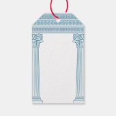 Grieks Verjaardagsfeest met blauwe kolommen Dank U Cadeaulabel (Achterkant)