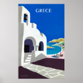 Grieks Vintage Travel Poster teruggezet (Voorkant)