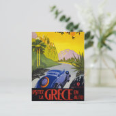 Grieks Vintage Travel Poster teruggezet Briefkaart (Staand voorkant)
