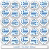 Grieks Vlag Hart Contour Stickers (Voorkant)