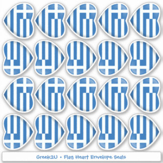 Grieks Vlag Hart Envelop Seal Stickers