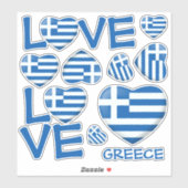 Grieks Vlag Hart Sticker Set (Vel)
