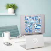 Grieks Vlag Hart Sticker Set (Laptop op bureau)