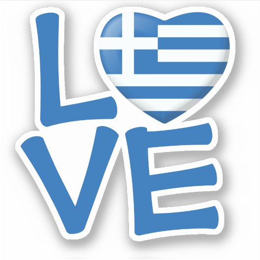 Grieks Vlaggenhuis Sticker (Voorkant)