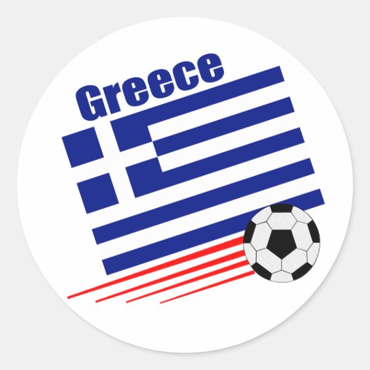Grieks voetbalteam ronde sticker (Voorkant)