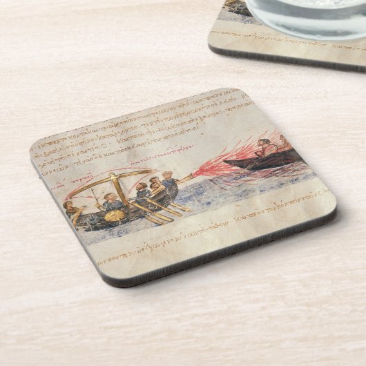 Grieks vuur (vellum) drankjes onderzetter (Linkerzijde)