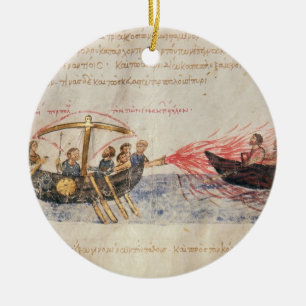 Grieks vuur (vellum) keramisch ornament
