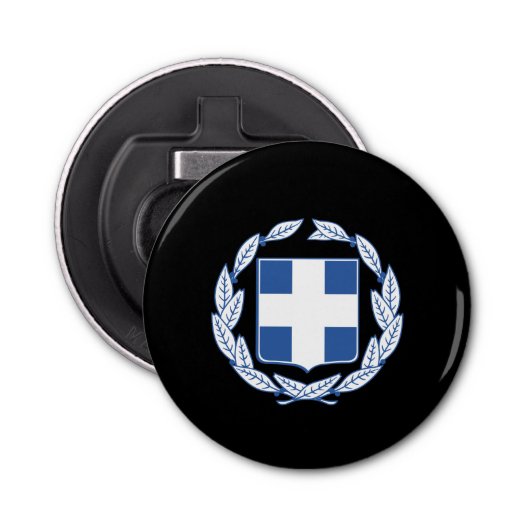 Grieks wapen button flesopener (Voorkant)
