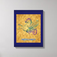 Grieks Zee Paard  kunst gewikkeld doek