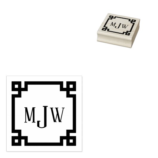 Grieks Zeer belangrijk Lijst Monogram Rubberstempe Rubberstempel (Gestempeld)
