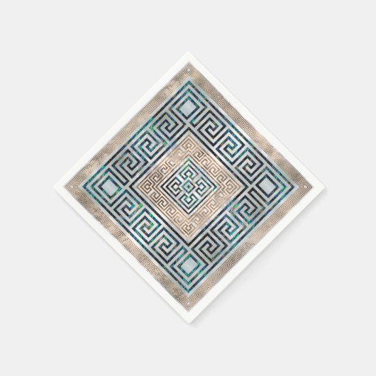 Grieks Zeer belangrijk Ornament - Abalone en goud Servet (Hoek)