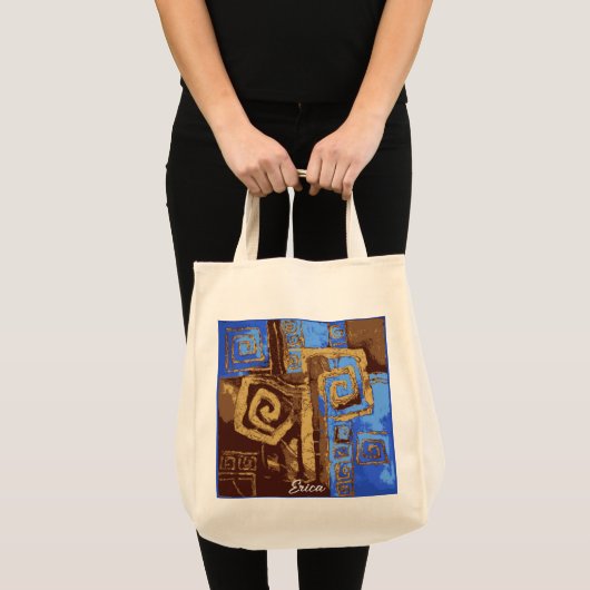 Griekse Abstracte kunst op basis van stamhout Tote Bag (Voorkant (product))