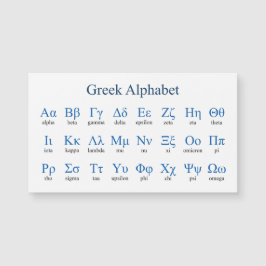 Griekse Alfabet Horizontale Magnetische Kaart