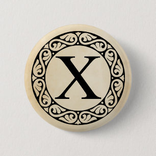 Griekse alfabet letter Chi Ronde Button 5,7 Cm