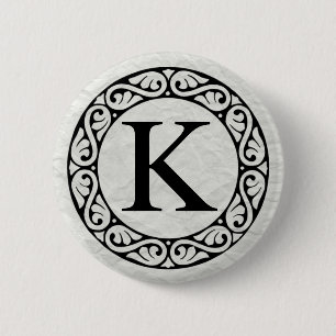 Griekse alfabet Letter Kappa Ronde Button 5,7 Cm
