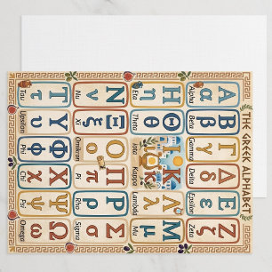Griekse Alfabet Letters Symbolen Beschrijfbare K Kaart
