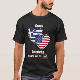 Griekse Amerikaanse Hart Vlaggen Wat is er niet te T-shirt