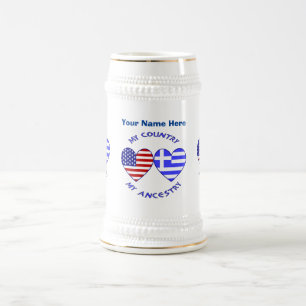 Griekse Amerikaanse harten land afkomst gepersonal Bierpul