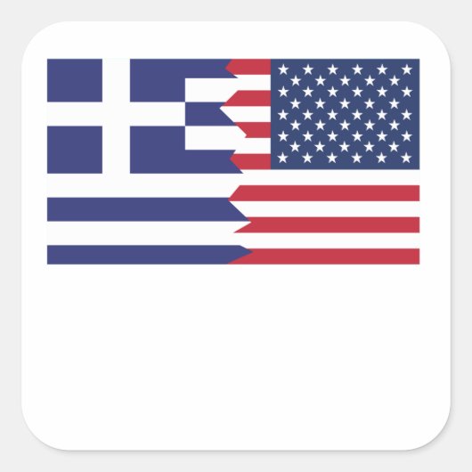 Griekse Amerikaanse vlag Vierkante Sticker (Voorkant)