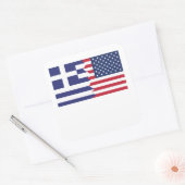 Griekse Amerikaanse vlag Vierkante Sticker (Envelop)