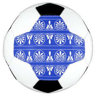 Griekse Arabesk Mediterraan Patroon Blauw Voetbal