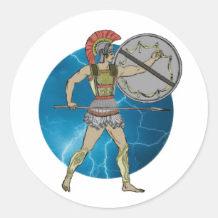 Griekse arrior ronde sticker