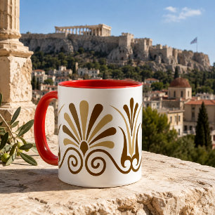Griekse Athene Aanpasbare Kleuren Frieze Patroon Mok