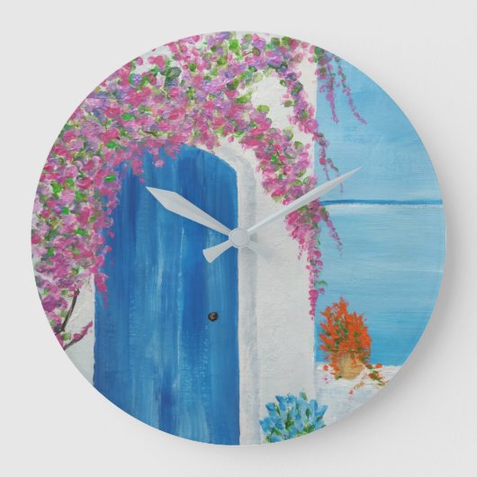 Griekse blauwe deur grote klok (Voorkant)