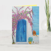 Griekse Blauwe Deur  Kaart (Voorkant)
