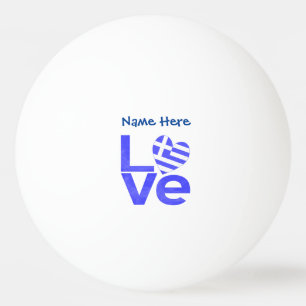 Griekse Blauwe LIEFDE Hart Vlag Gepersonaliseerd  Pingpongballen