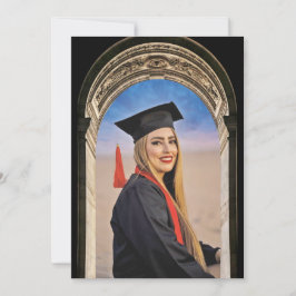 Griekse boogontwerp met foto grad aankondiging