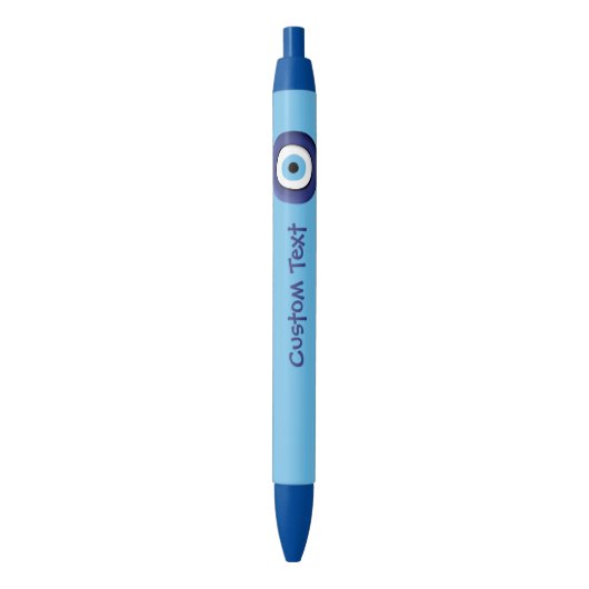 Griekse boze oog blauwe inkt pen (Voorkant Verticaal)