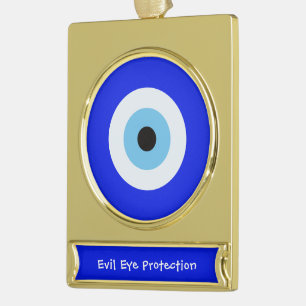 Griekse boze oog verguld banner ornament