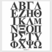 Griekse brieven sticker (Vel)