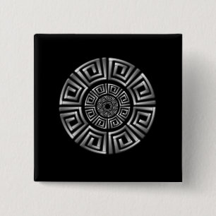 Griekse Circle Motif Vierkante Button 5,1 Cm