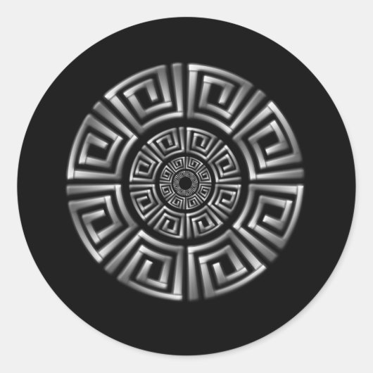 Griekse cirkeltekening ronde sticker (Voorkant)