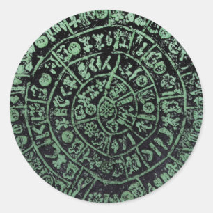 Griekse code Mi uit antieke schijfhistorie van Kre Ronde Sticker