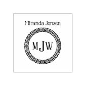 Griekse code S 3 Initiaal + Naam Monogram Rubberst Rubberstempel (Afrduk)