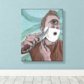 Griekse Cyclops Knife Scheren Fantasy Canvas Print (Insitu (Houten vloer))
