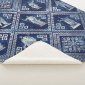 Griekse doedels en versiering met de Meander-sleut Sherpa Deken (3/4)