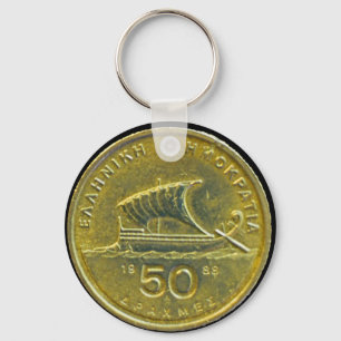 Griekse drachmamunten sleutelhanger