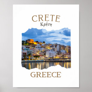 Griekse eiland Kreta Griekenland met Rethimno Town Poster