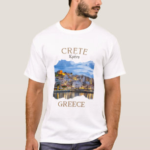 Griekse eiland Kreta Griekenland met Rethimno Town T-shirt